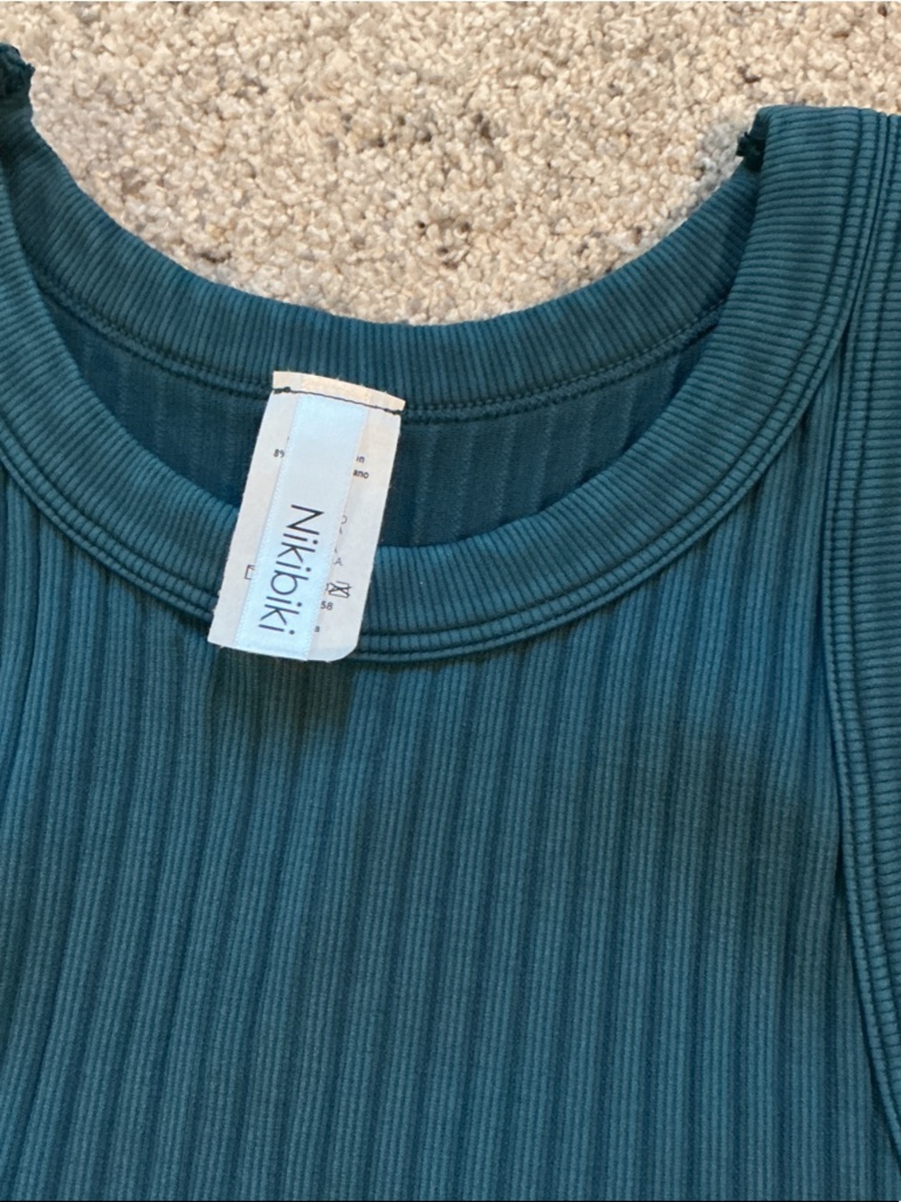 New Bundle of Nikibiki Ribbed Tank Tops ~ Teal, Sage, Brown - Picture 2 of 5